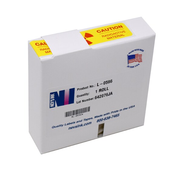 Labal, Caution Radioactive Material 7/8" x 2-1/4"